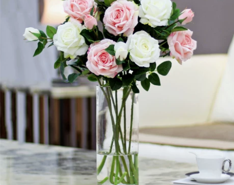 假花仿真花摆件玫瑰花客厅摆设干花花束插花餐...