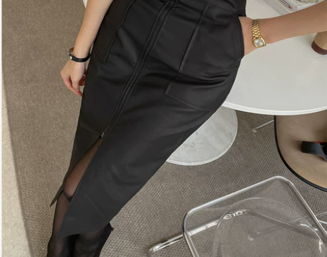 秋冬气质半身裙女显瘦百搭高腰包臀一步裙中长...