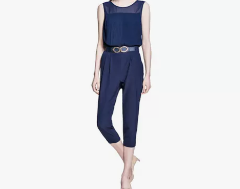 VERO MODA 垂质雪纺琴褶透视无袖哈...