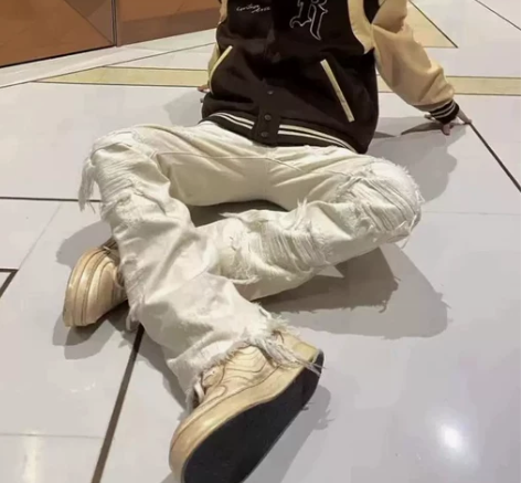 破洞牛仔裤 破洞牛仔裤显瘦潮物ins潮牌美...