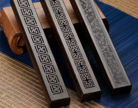 黑檀木卧香盒家用室内檀香炉 木质茶道线香盒...