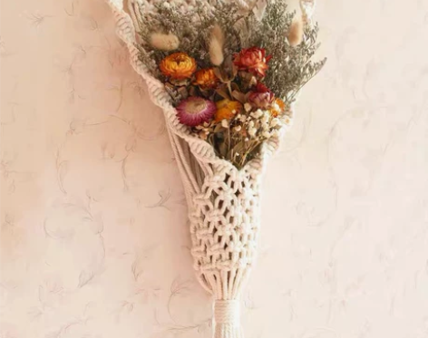 纯手工编织花篮，ins北欧风格，木杆长40...