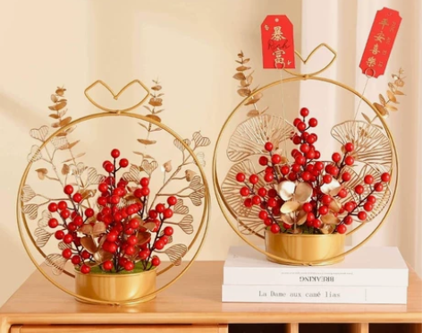 新年花篮，红红火火过大年 过年要回家了，店...