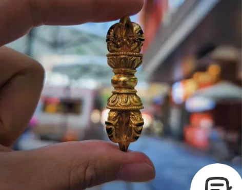 清代风格金刚杵鎏金杵，普巴杵，实心黄铜，鎏...