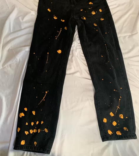 泼墨阔腿牛仔裤高腰ins 尺码s 低价出 ...