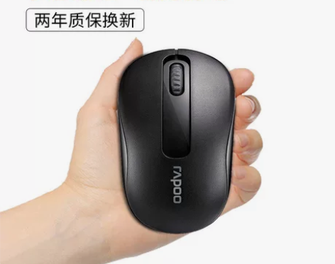 雷柏鼠标 无线 含接收器 不带电池 九五新...