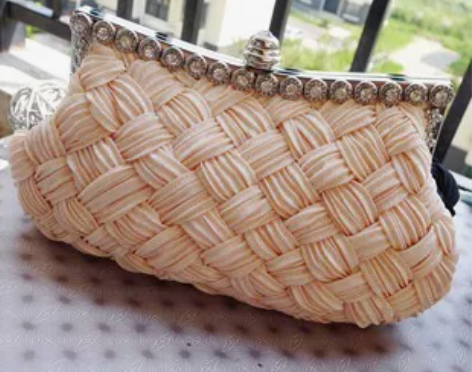 编织水钻晚宴包伴娘包女士经典时尚手拿时装包...