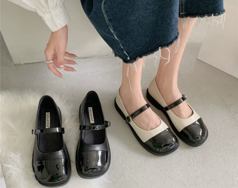 韩系圆头小皮鞋女2022新款仙女法式浅口平...