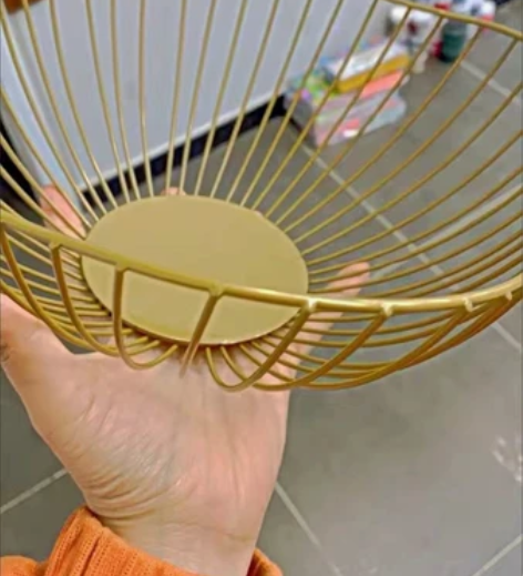 北欧风荷花状铁艺水果篮子,很高大上有要的直...