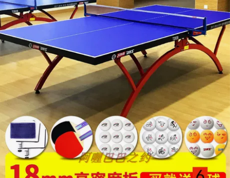 乒乓球台红双喜T2828彩虹T2023球全...