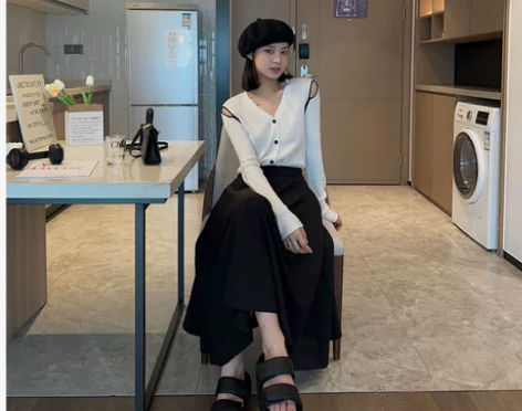 YH77大裙摆~显高显瘦A字半身裙女春秋中...