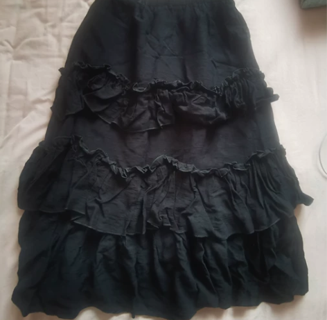 黑色蛋糕裙 半身裙 长裙 实体店购买均码轻...