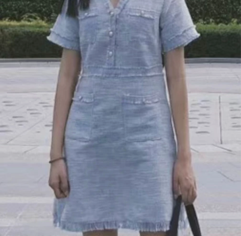 春夏小香风连衣裙潮法式v领温柔风裙子 穿一...