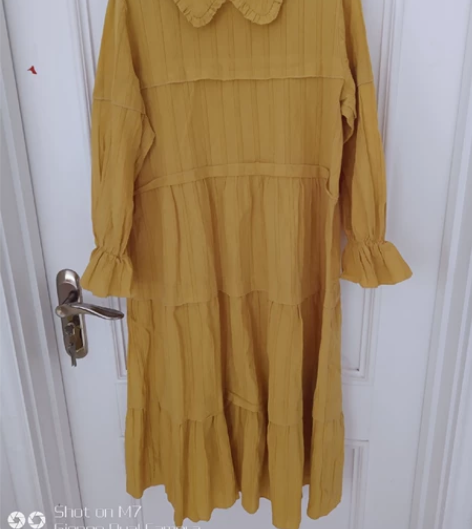 纯棉布田园风裙子，适合130斤左右的朋友，...