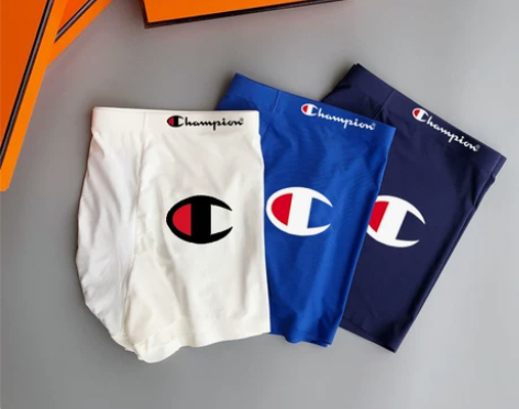 潮牌冠军内裤男士冰丝夏季薄款男生运动印花无...