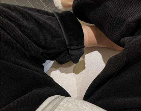 秋冬季加厚百搭针织懒懒裤高腰显瘦拖地裤女宽...