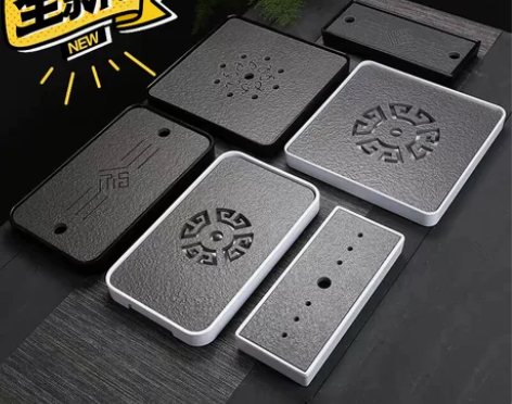 全新 简约乌金石干泡茶盘 颜色分类:黑色、...