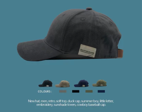 棒球帽 鸭舌帽棒球显脸小韩版网红贴布夏季软...