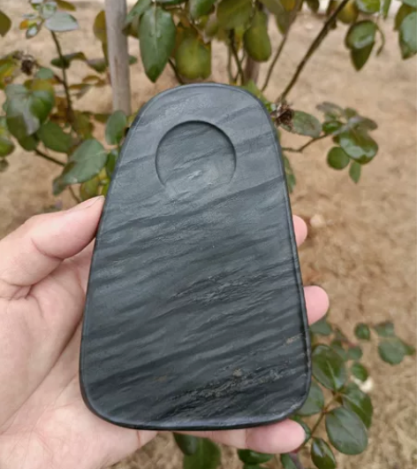 歙砚水撅坑眉纹，月涌大江流，14/9/2....