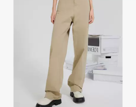 爱依服日系文艺工装裤子宽松直筒裤夏季薄款阔...