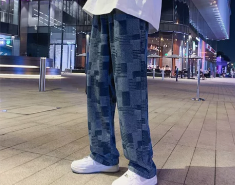 美式oversize裤子高街ins潮春季高...