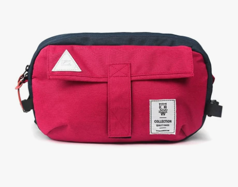 ACROSS潮牌斜挎包男士撞色胸前包单肩小...