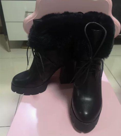 全新 康莉comely短靴高防水台粗跟高跟...