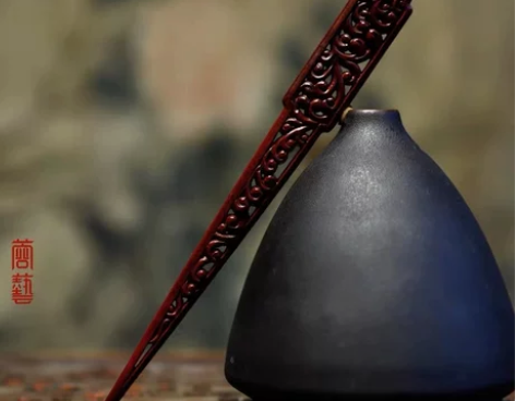 小叶紫檀复古汉服宫廷发簪古典风盘发头饰简