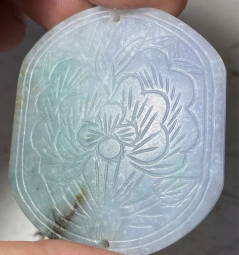 清代翡翠诗文牌 明清玉 老玉 中古玉 种水...