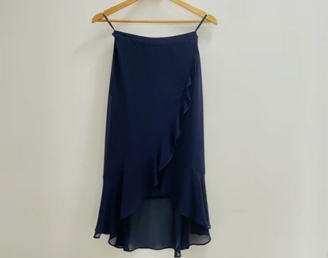 【闲置】 S码深蓝色雪纺半身裙夏季女包臀裙...