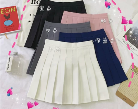 百褶裙女装春季2022新款半身裙粉色bm短...