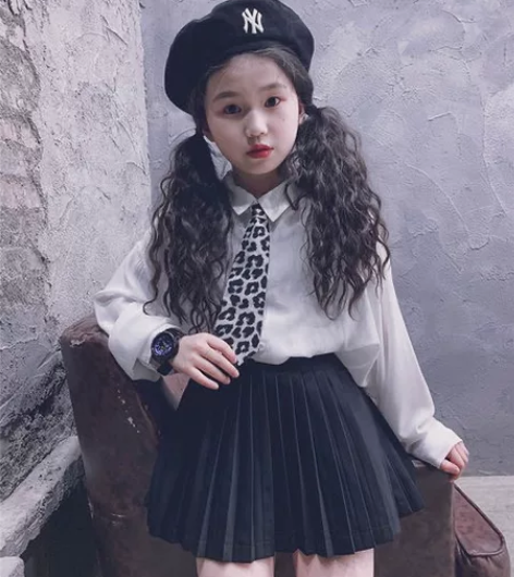 冷大娘定制女童夏季百褶裙宝宝学院风超短裙防...