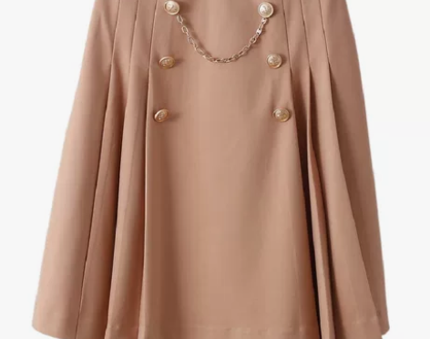 2022秋装新款女装 高腰a型气质中裙半身...