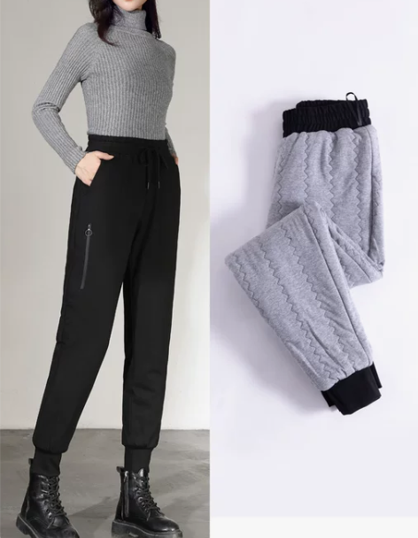 休闲裤女 休闲裤子羊绒裤女外穿加绒运动裤高...