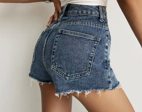 时髦经典大王款 欧美复古裁边高腰性感包臀毛...