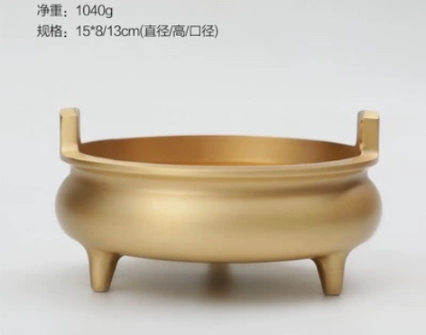 黄铜香炉香炉纯铜特大号供佛供奉檀香焚香茶道...