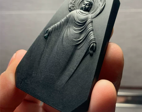 水丽珠宝缅甸天然A货翡翠冰种如来佛墨翠吊坠...