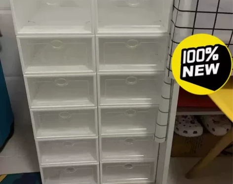 【低价处理】加厚塑料鞋盒收纳盒透明鞋子鞋柜...