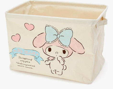 日韩卡通KITTY收纳筐收纳杂物储物筐棉麻...