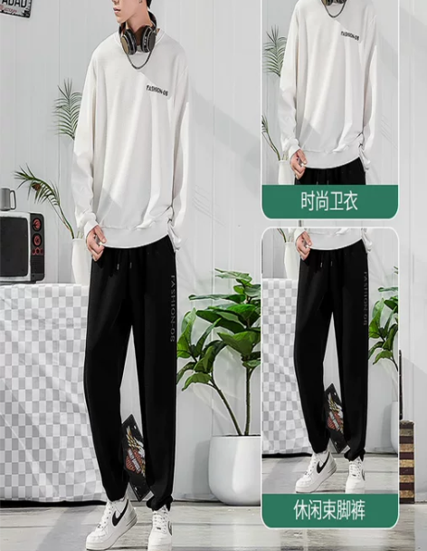 运动套装男士2022新款秋季薄款透气晨跑服...