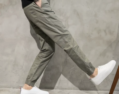 【狂欢价】夏季薄款男裤子修身工装束脚裤直筒...