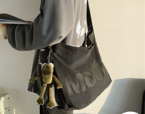 帆布包男斜挎包大容量日系复古原宿慵懒风休闲...