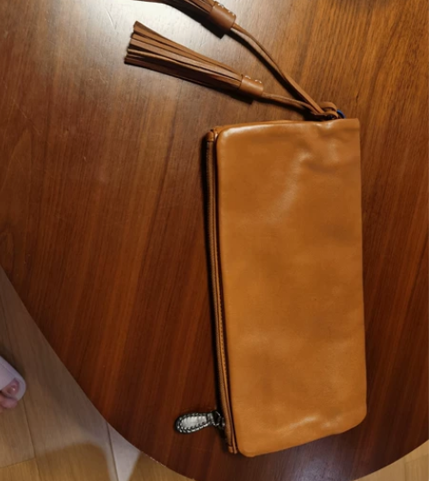 RABEANCO真皮软皮气质手拿包，流苏可...