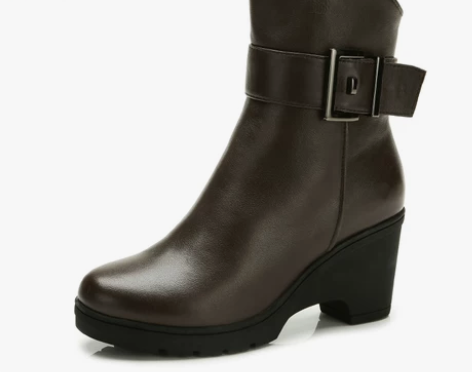 聚CAMEL 骆驼女靴 真皮牛皮 皮带扣高...