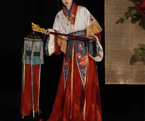 到货直出！！琴挑原创汉服【石榴花神】红色晋...