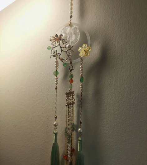 【汉服禁步】此间春色兰若庭配色 【材料】白...