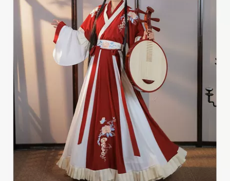 柒邑原创阑珊汉服女晋制交领半袖齐腰襦裙绣花6米大… 感兴趣的...