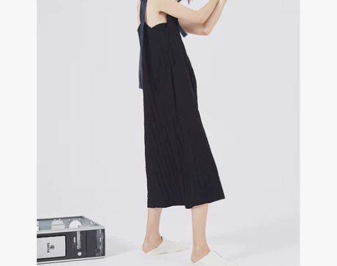 YBS原创设计女装 暗条大活折撞色清凉背带...