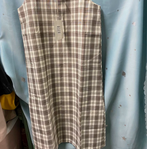 弥香家的田园风格子背带裙，我160，穿到脚...