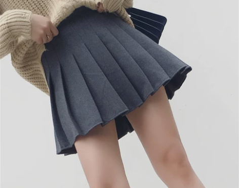 高腰毛呢半身裙秋冬韩版学生a字裙大码… 感...
